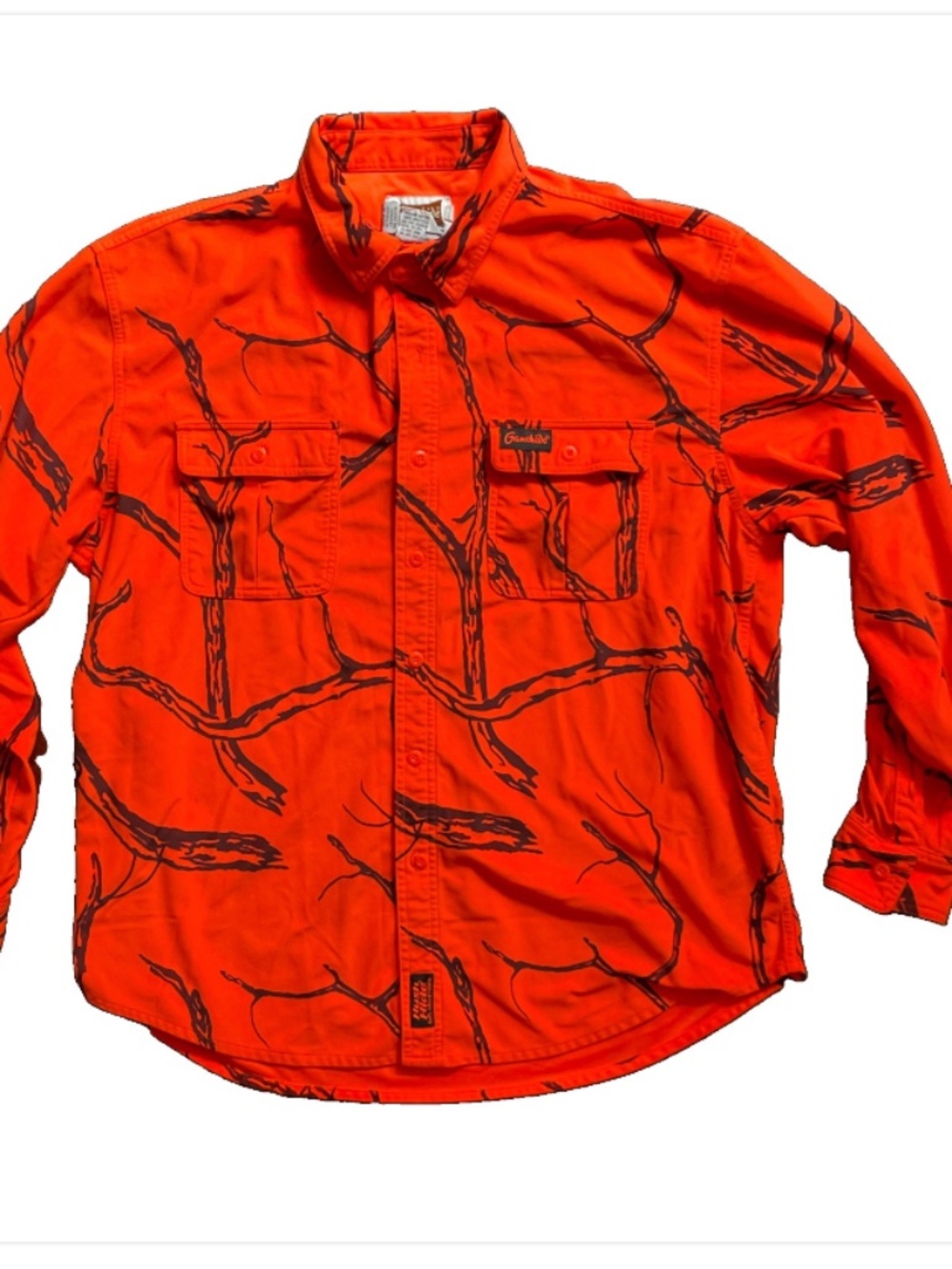 Gamehide Long Sleeve Button Down flannel Hunting camo Shirt BLAZE ORANGE - XXL